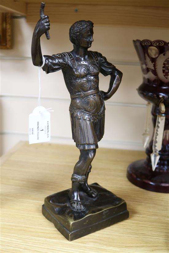 A bronze of a Roman emperor height 29.5cm